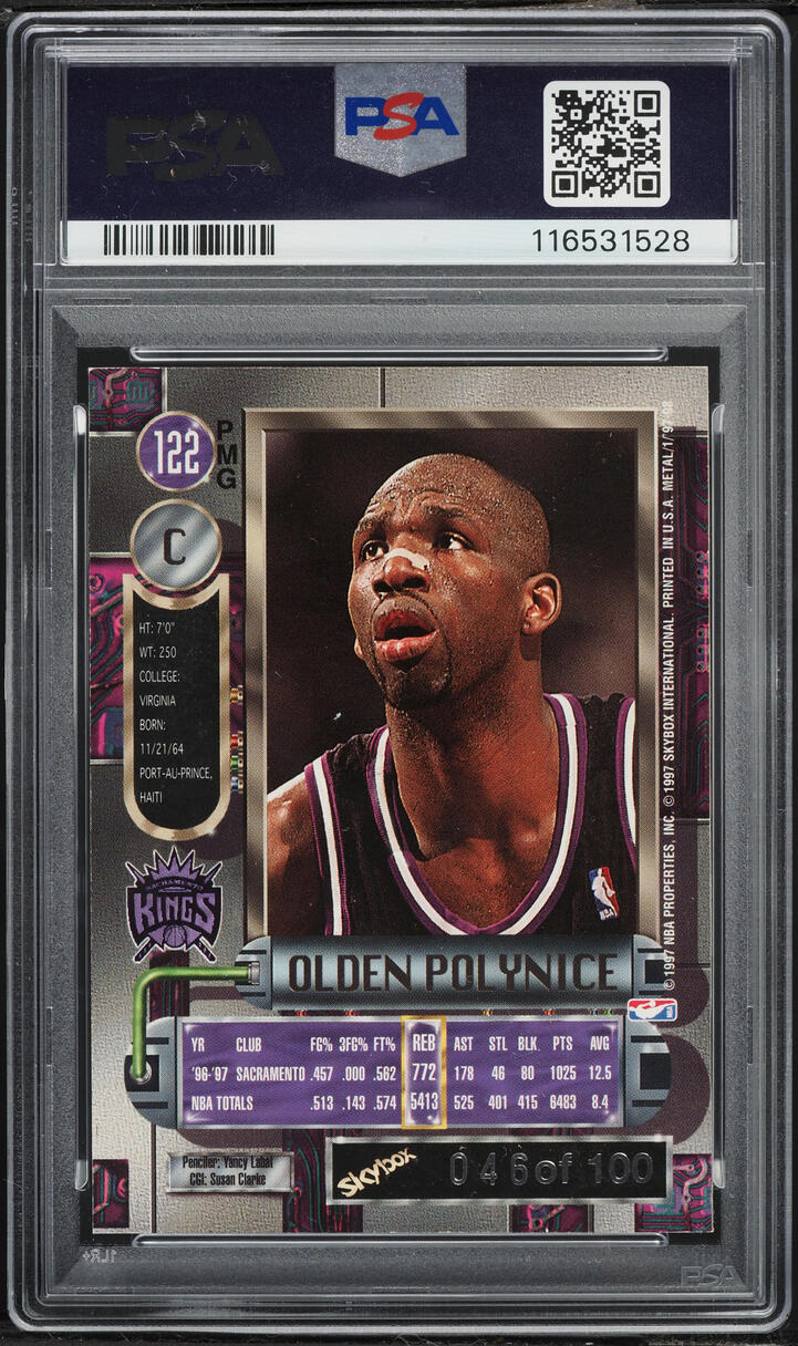 1997 Metal Universe Precious Metal Gems PMG Red Olden Polynice /100 PSA 6 EXMT - Photo 2