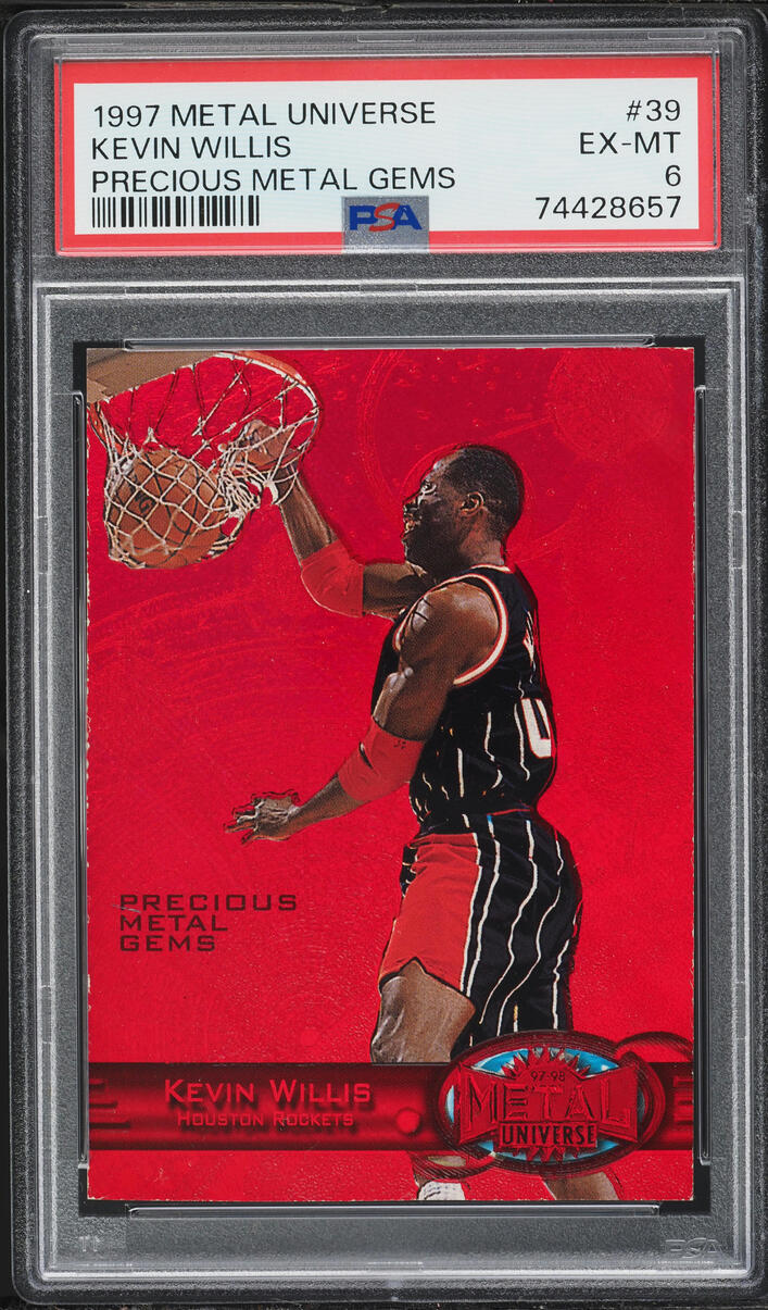 1997 Metal Universe Precious Metal Gems PMG Red Kevin Willis /100 #39 PSA 6 EXMT - Photo 1