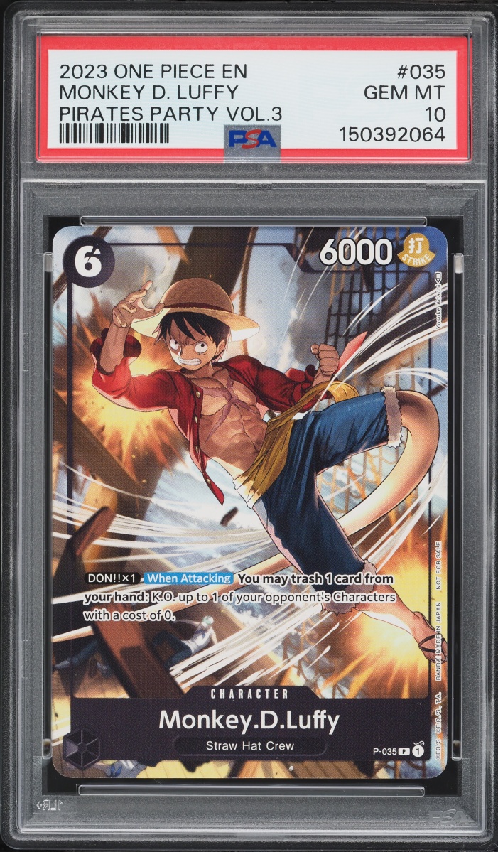 2023 One Piece Promo Pirates Party Vol 3 Monkey D. Luffy #P-035 PSA 10 GEM MINT