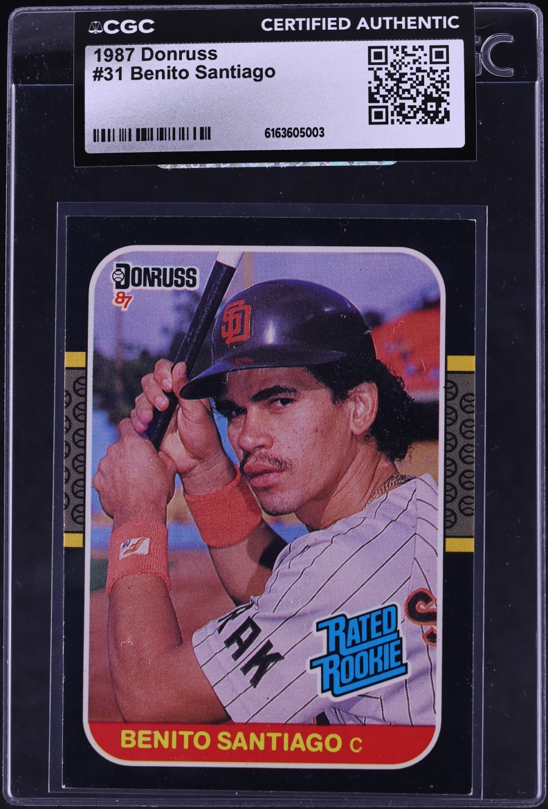 1987 Donruss Benito Santiago ROOKIE #31 CGC AUTH