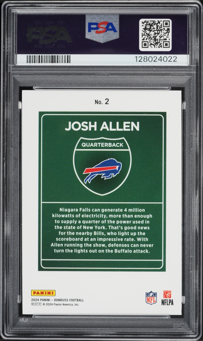 2024 Donruss Downtown Josh Allen #2 PSA 9 MINT