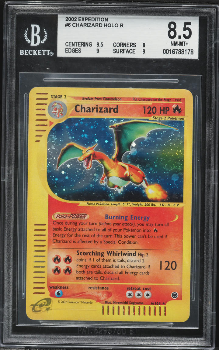 2002 Pokemon Expedition Holo Charizard #6 BGS 8.5 NM-MT+
