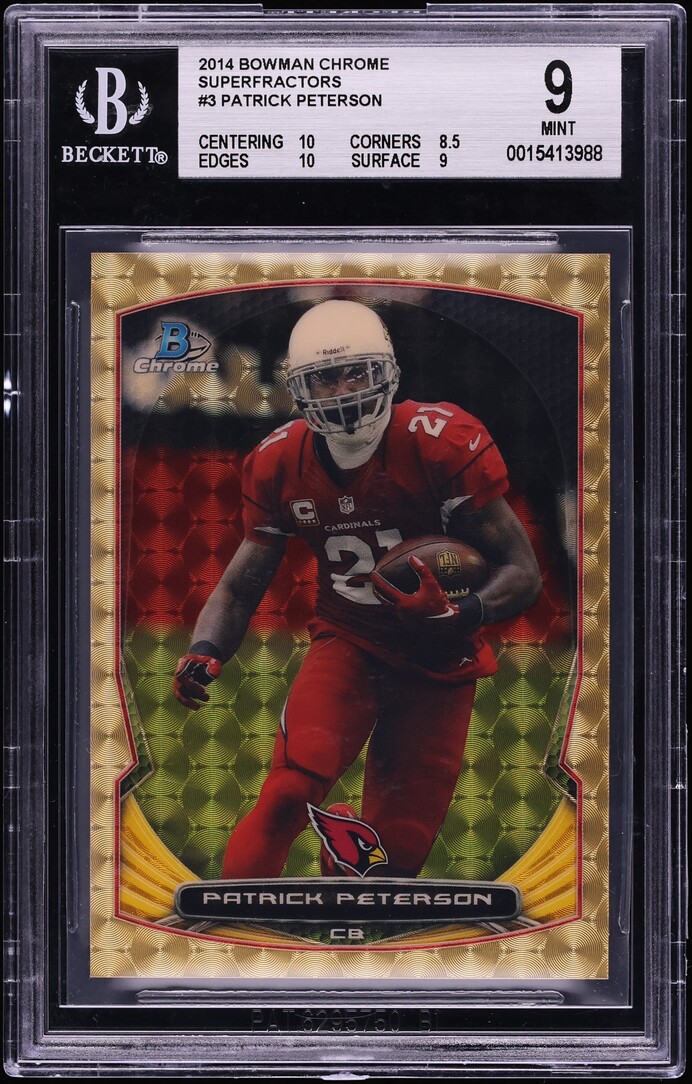 2014 Bowman Chrome Superfractor Patrick Peterson 1/1 #3 BGS 9 MINT
