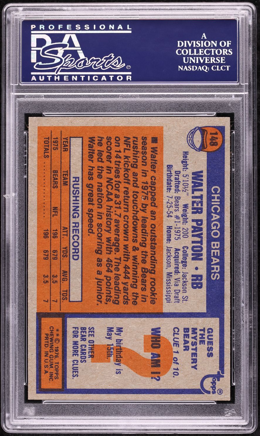 1976 Topps Football Walter Payton ROOKIE #148 PSA 10 GEM MINT