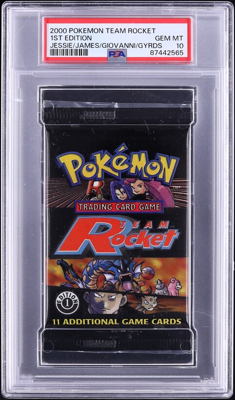 2000 Pokemon Team Rocket Pack 1st Edition Jessie James Giovanni Gyarados PSA 10