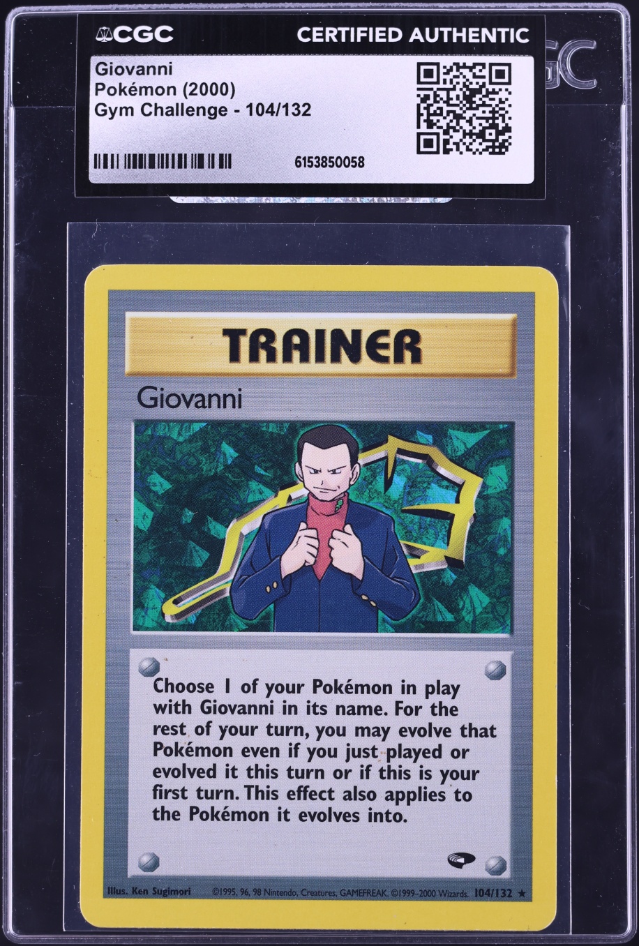 2000 Pokemon Gym Challenge Giovanni #104 CGC AUTH