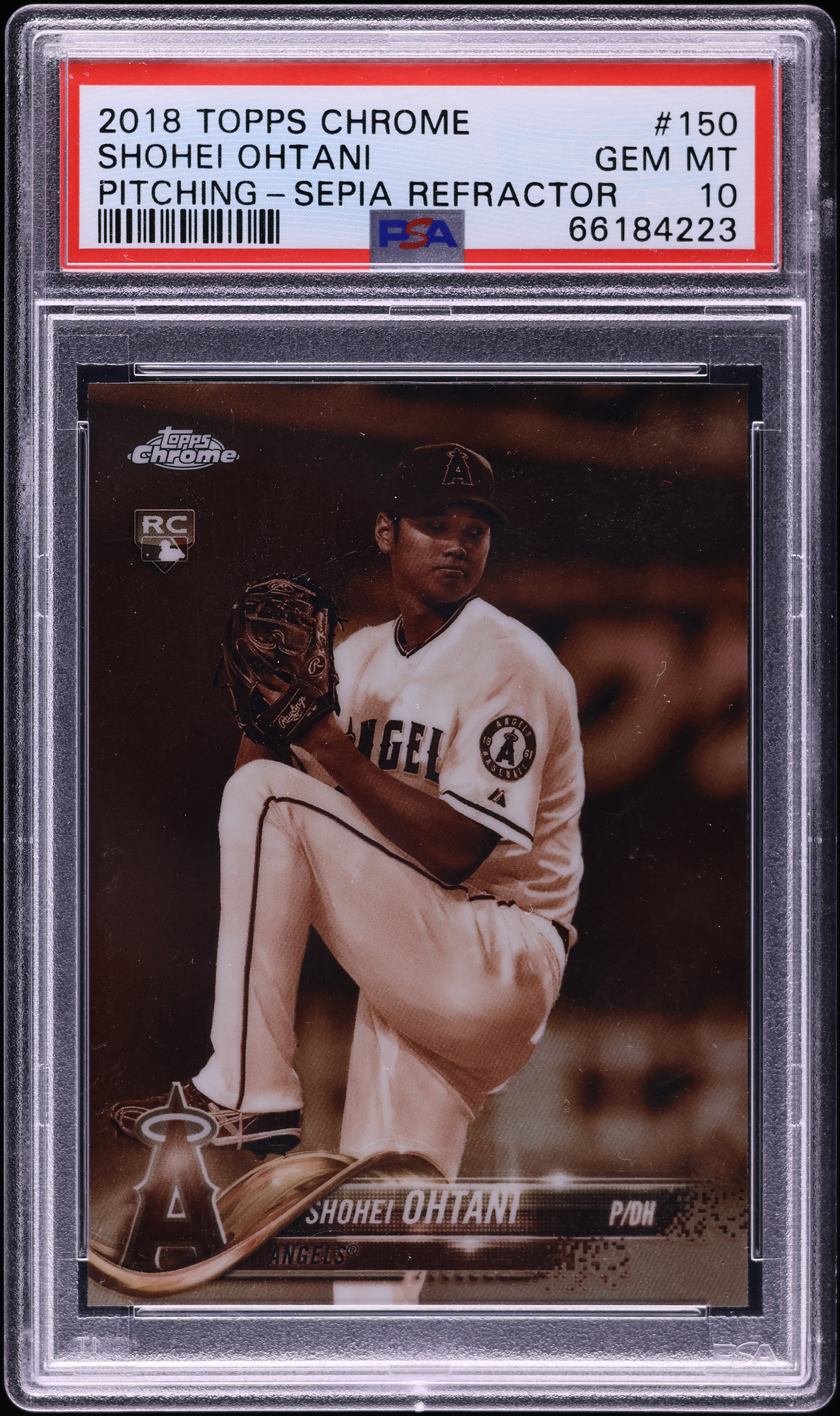 2018 Topps Chrome Sepia Refractor Shohei Ohtani ROOKIE #150