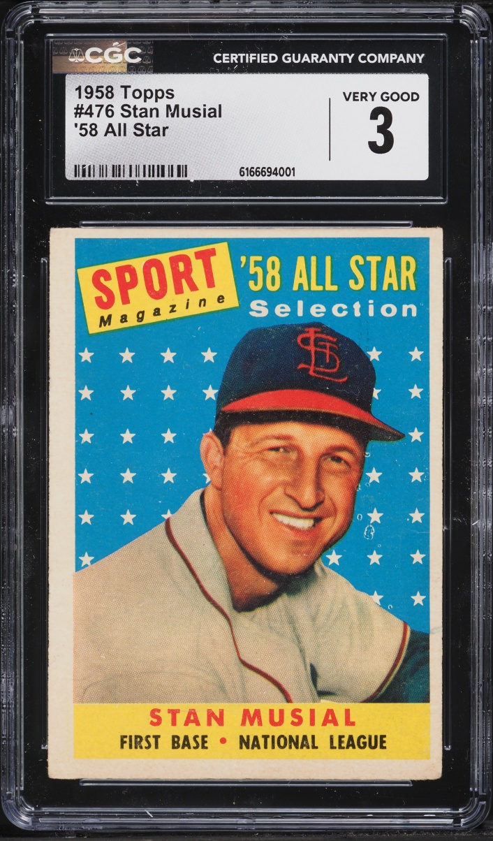 1958 Topps Stan Musial ALL-STAR #476 CGC 3 VG