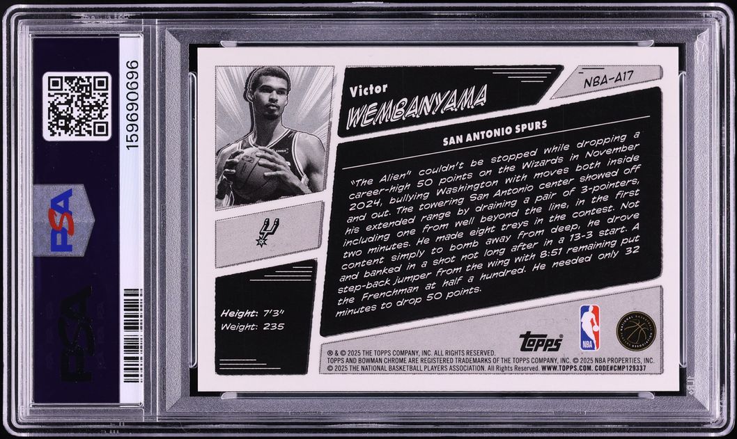 2025 Bowman Chrome Anime NBA Victor Wembanyama #NBA-A17 PSA 10 GEM MINT