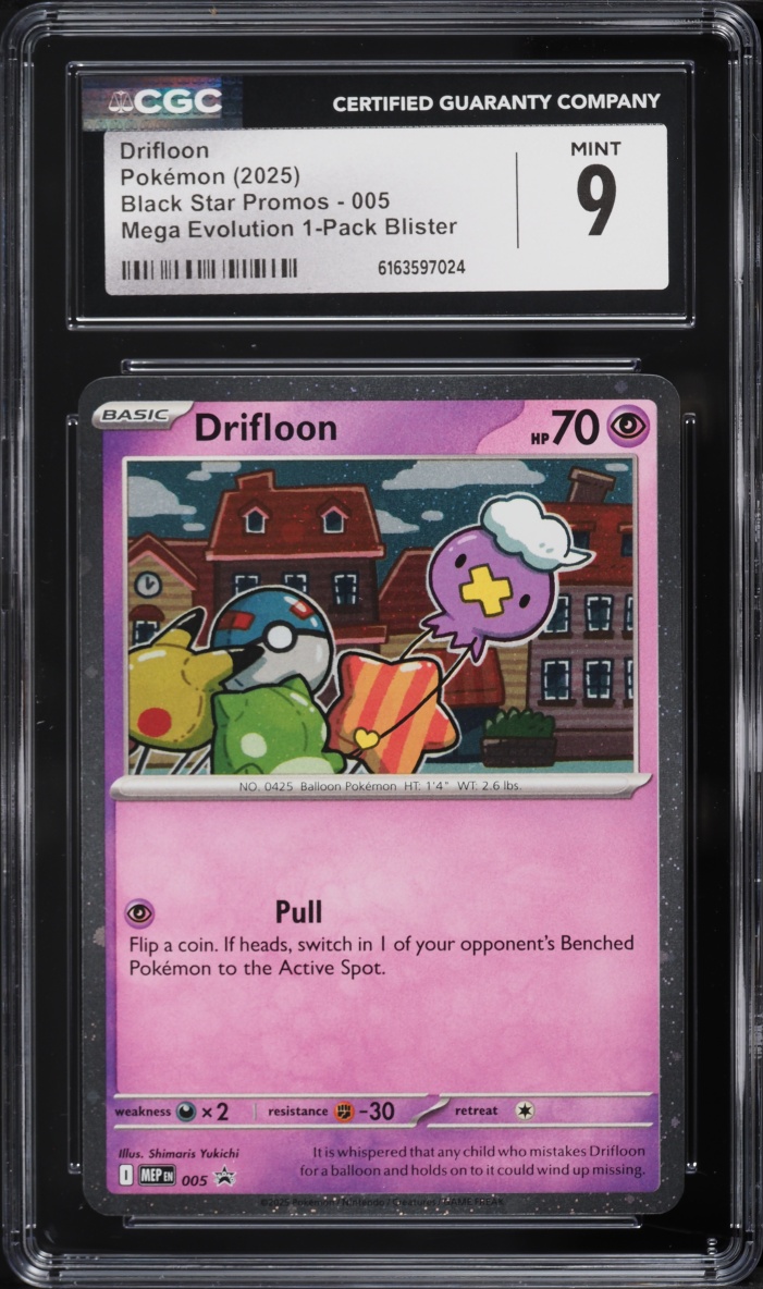 2025 Pokemon Mega Evolution Black Star Promo 1 Pack Blister Drifloon #5 CGC 9 MINT