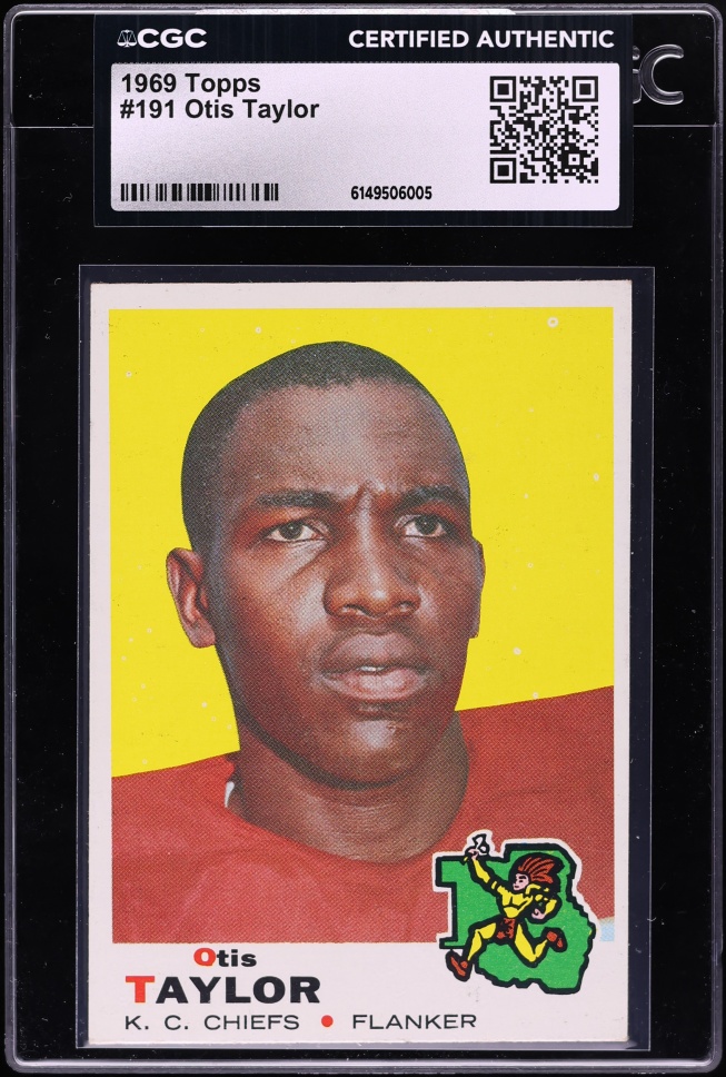 1969 Topps Football Otis Taylor #191 CGC AUTH