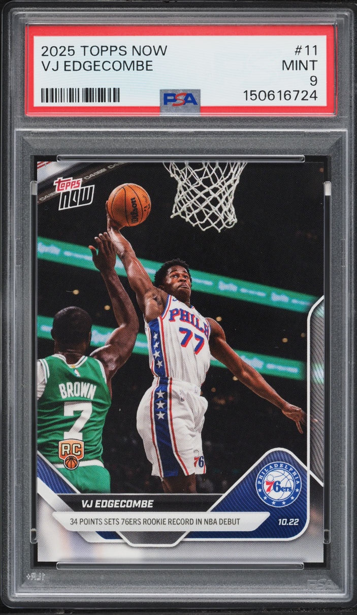 2025 Topps Now VJ Edgecombe ROOKIE #11 PSA 9 MINT
