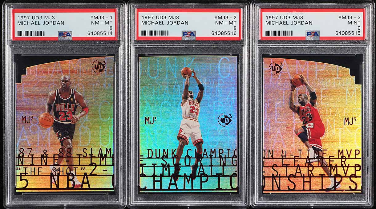 Lot(3) 1997 UD3 MJ3 Michael Jordan Set Of 3 All PSA 8 9 MINT on