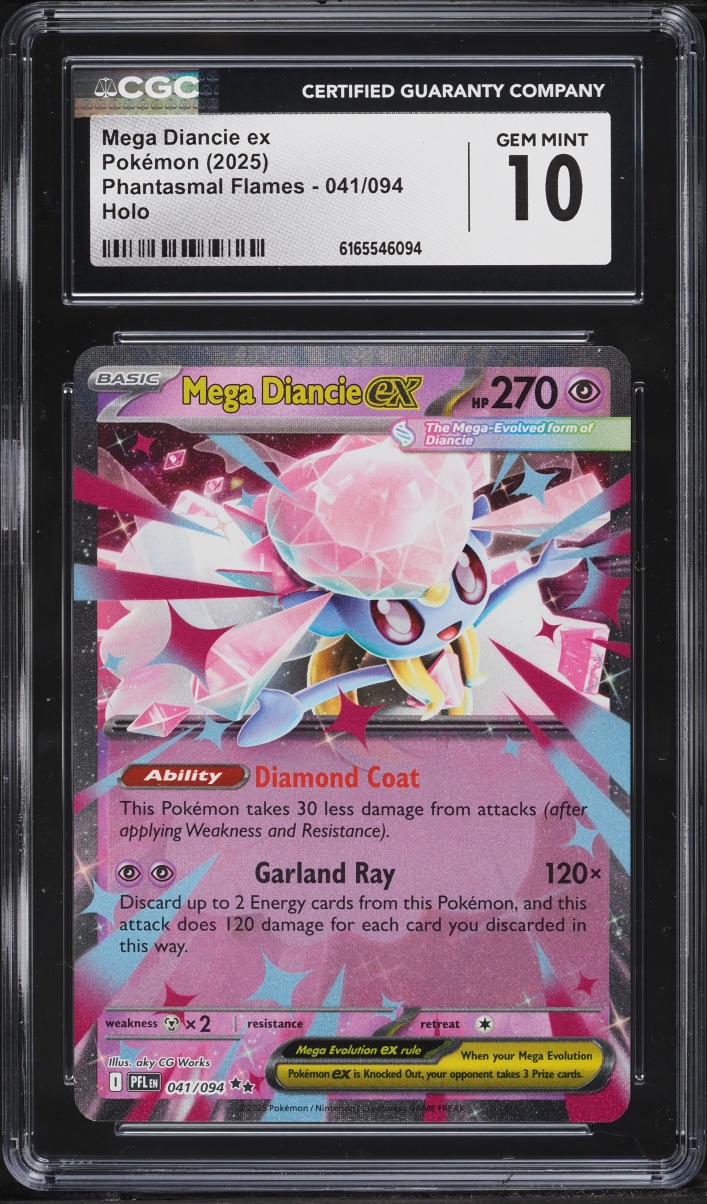 2025 Pokemon Mega Evolution Phantasmal Flames Holo Mega Diancie EX #41 CGC 10 GEM MINT