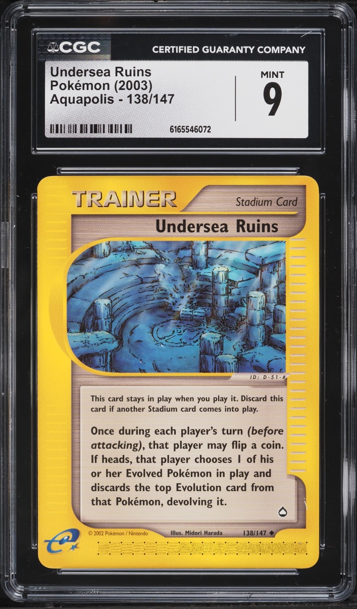 2003 Pokemon Aquapolis Undersea Ruins #138 CGC 9 MINT