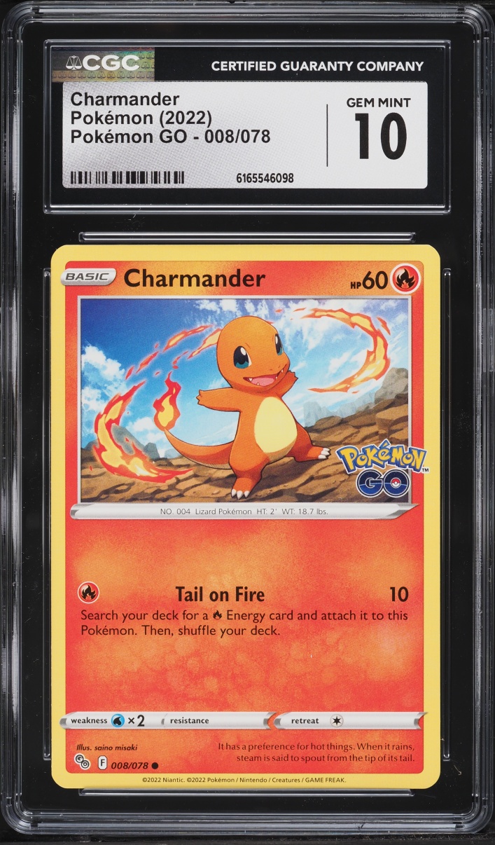 2022 Pokemon Sword & Shield GO Charmander #8 CGC 10 GEM MINT