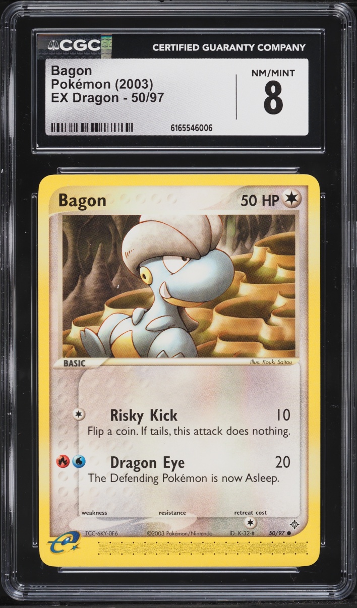 2003 Pokemon EX Dragon Bagon #50 CGC 8 NM-MT
