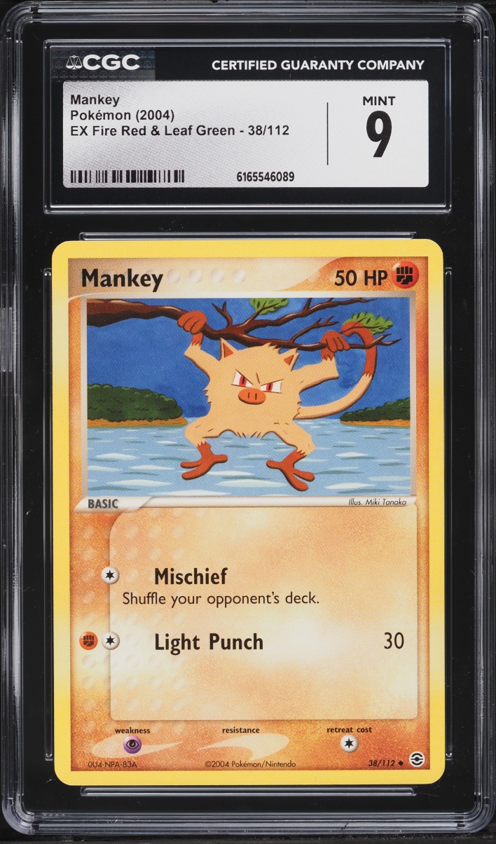 2004 Pokemon Ex Fire Red & Leaf Green Mankey #38 CGC 9 MINT