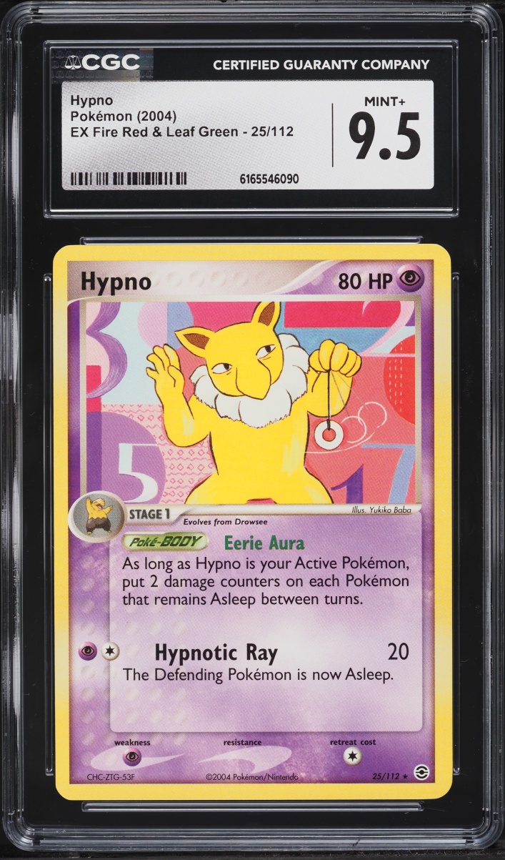 2004 Pokemon EX Fire Red & Leaf Green Hypno #25 CGC 9.5 MINT+