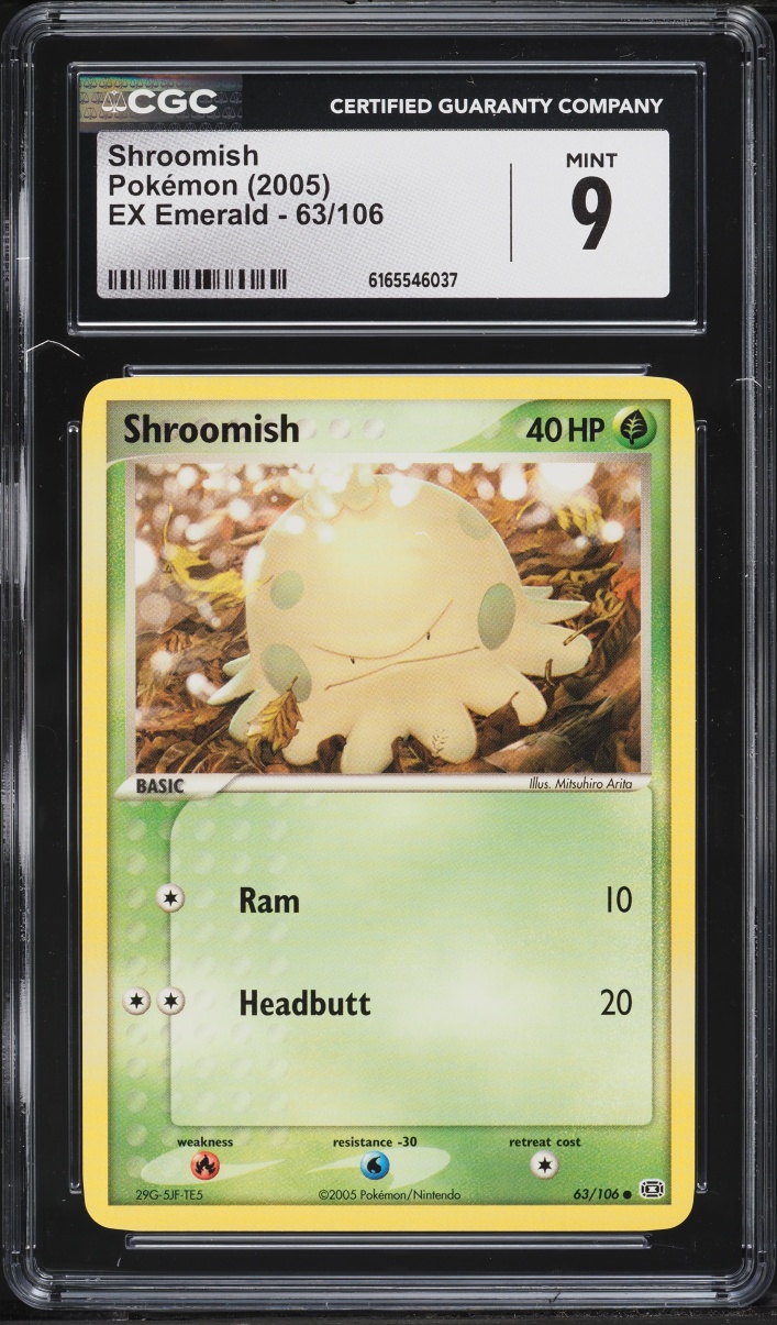 2005 Pokemon Ex Emerald Shroomish #63 CGC 9 MINT