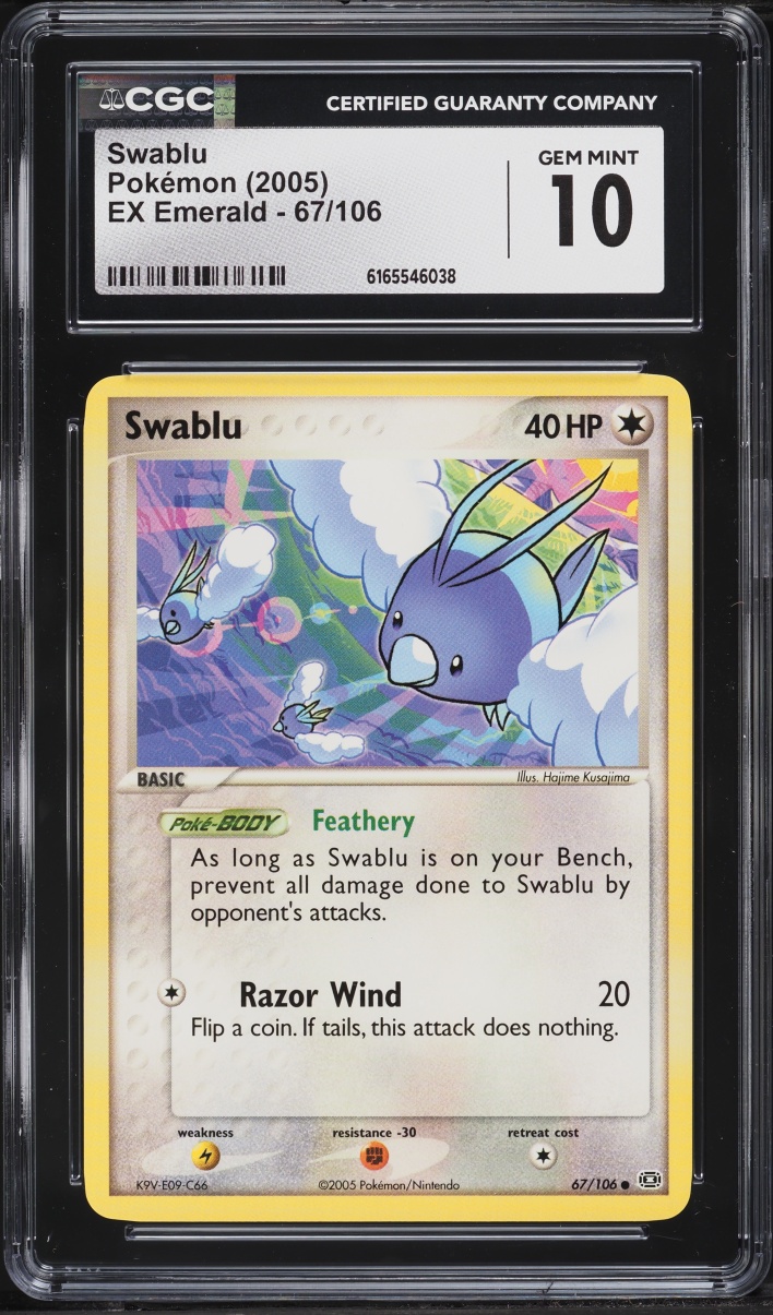2005 Pokemon EX Emerald Swablu #67 CGC 10 GEM MINT