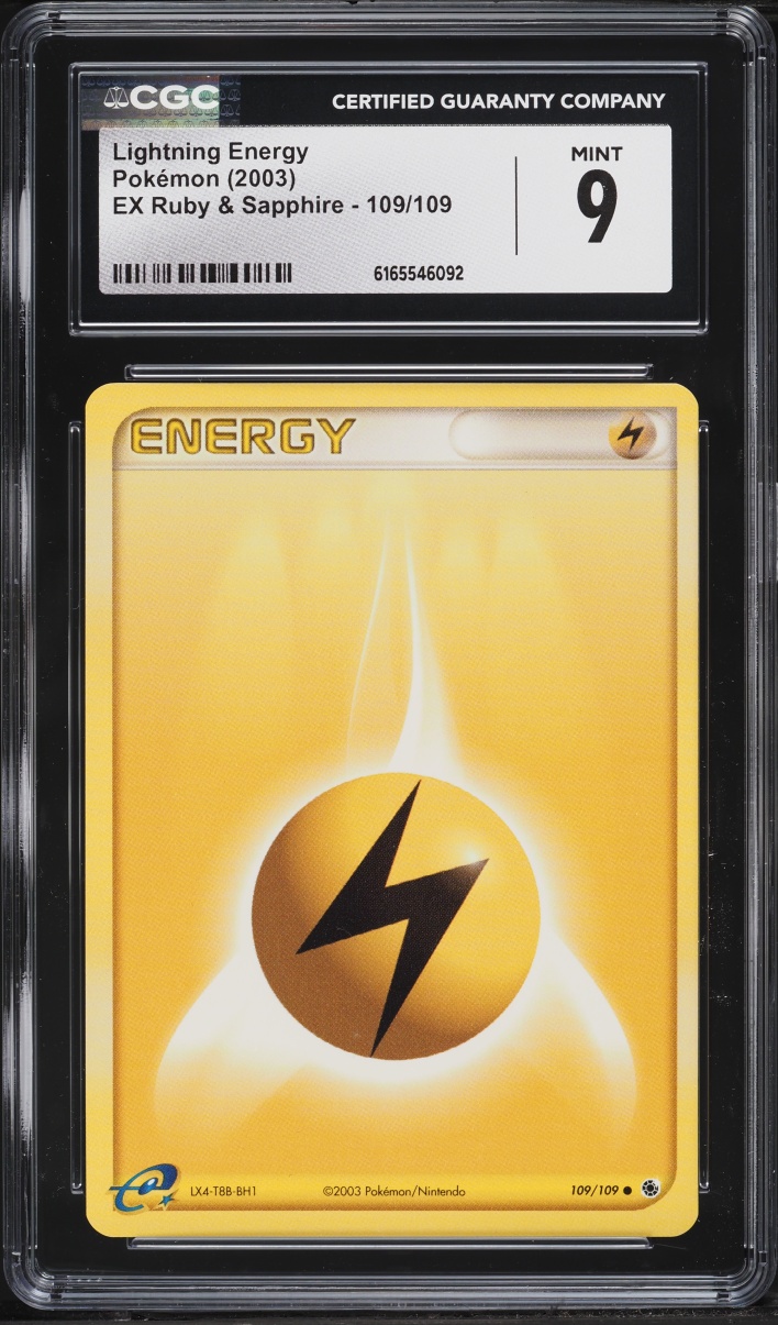 2003 Pokemon EX Ruby & Sapphire Lightning Energy #109 CGC 9 MINT