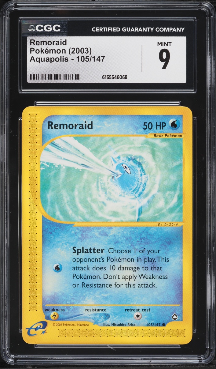 2003 Pokemon Aquapolis Remoraid #105 CGC 9 MINT