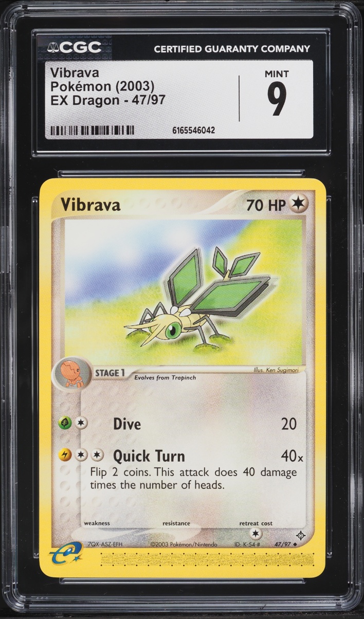 2003 Pokemon EX Dragon Vibrava #47 CGC 9 MINT