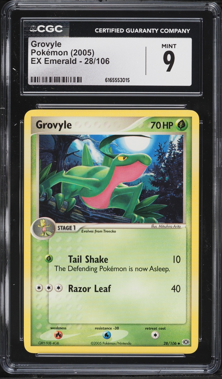 2005 Pokemon EX Emerald Grovyle #28 CGC 9 MINT