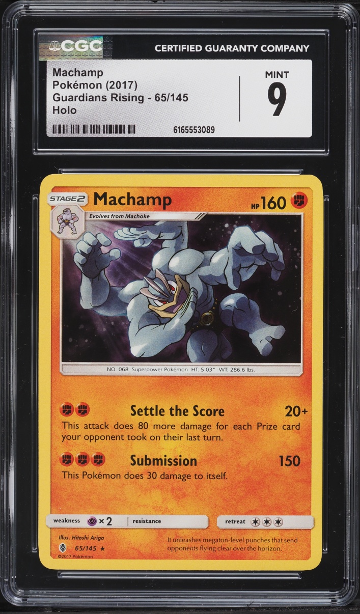 2017 Pokemon Sun & Moon Guardians Rising Holo Machamp #65 CGC 9 MINT