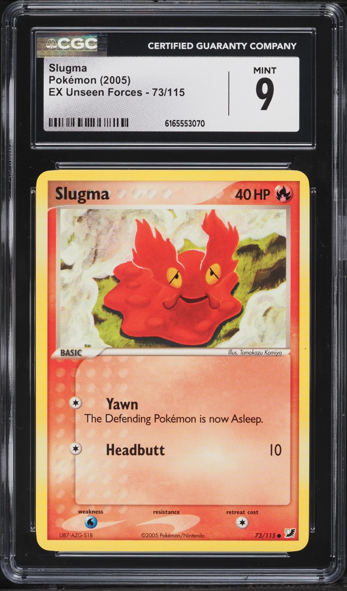 2005 Pokemon EX Unseen Forces Slugma #73 CGC 9 MINT
