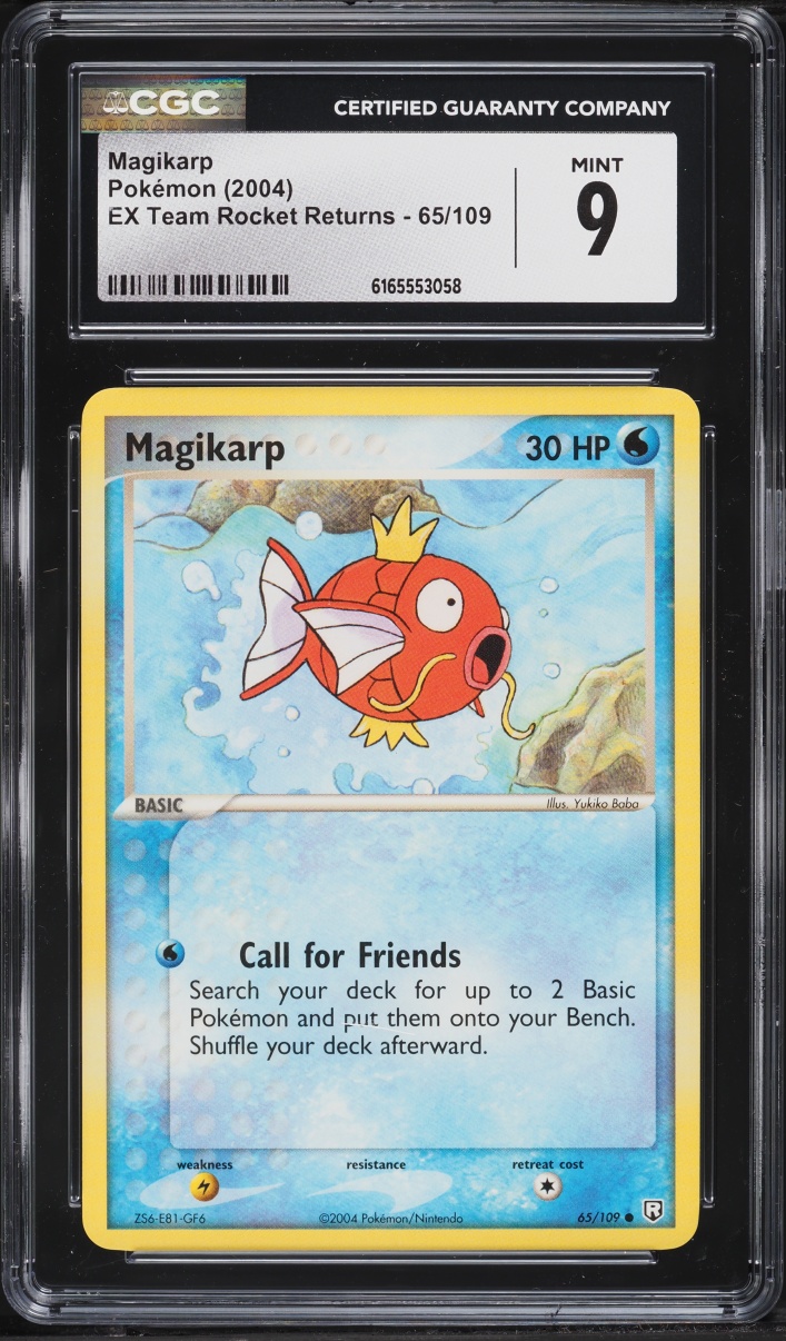 2004 Pokemon EX Team Rocket Returns Magikarp #65 CGC 9 MINT