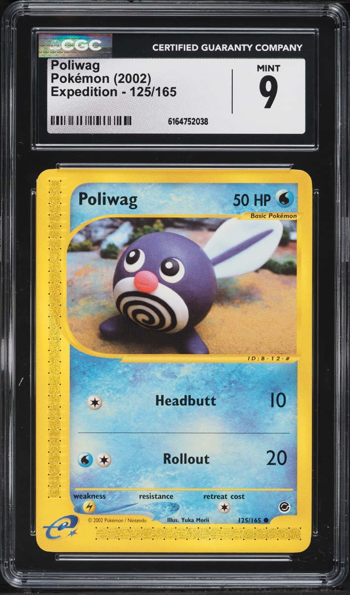 2002 Pokemon Expedition Poliwag #125 CGC 9 MINT