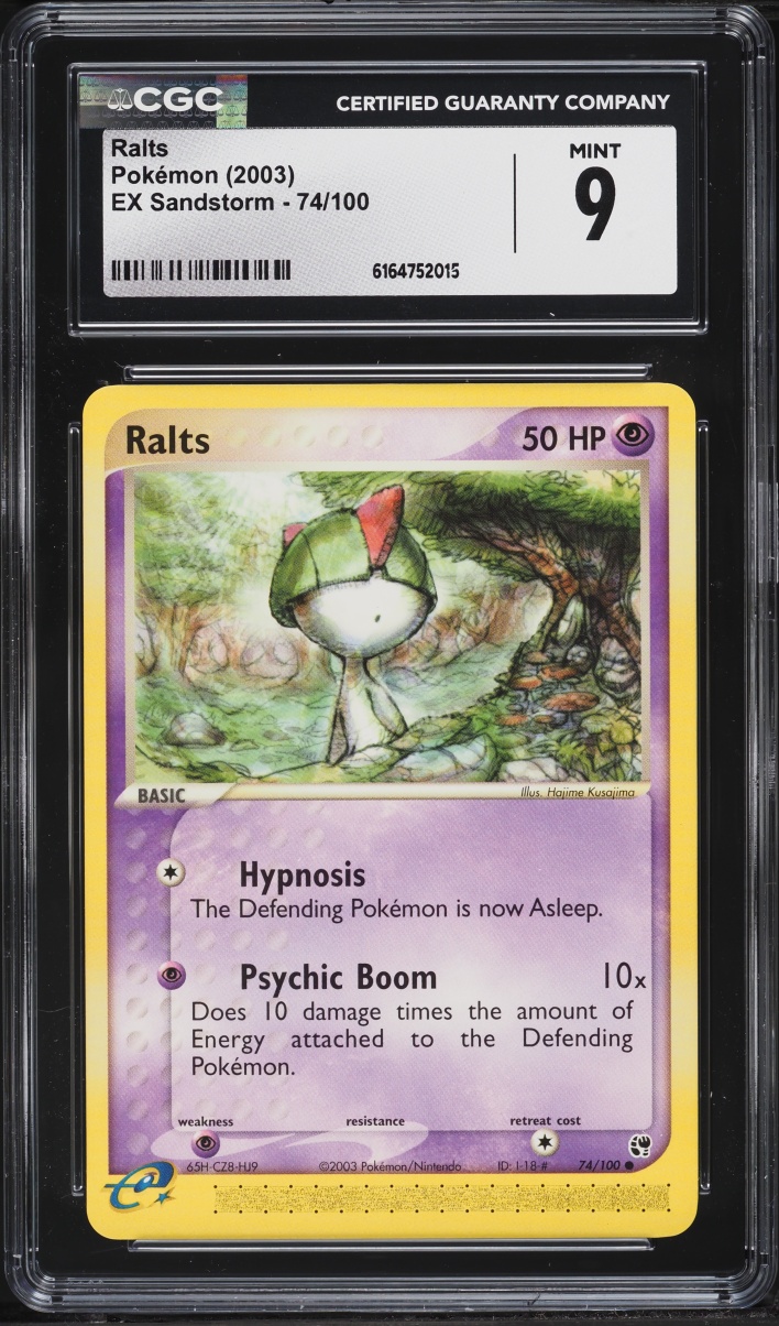 2003 Pokemon EX Sandstorm Ralts #74 CGC 9 MINT