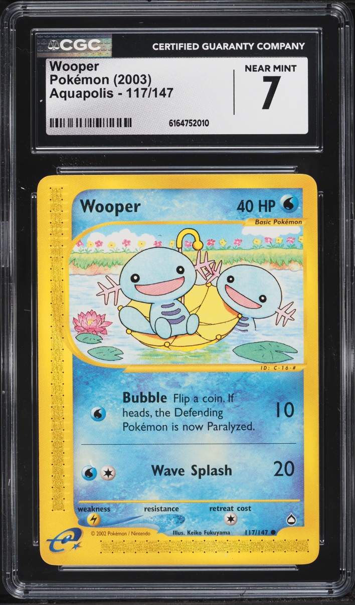 2003 Pokemon Aquapolis Wooper #117 CGC 7 NRMT