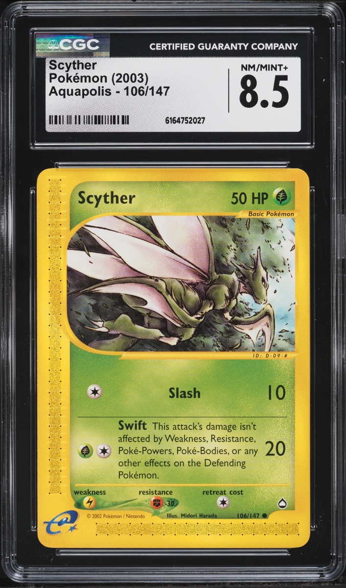 2003 Pokemon Aquapolis Scyther #106 CGC 8.5 NM-MT+