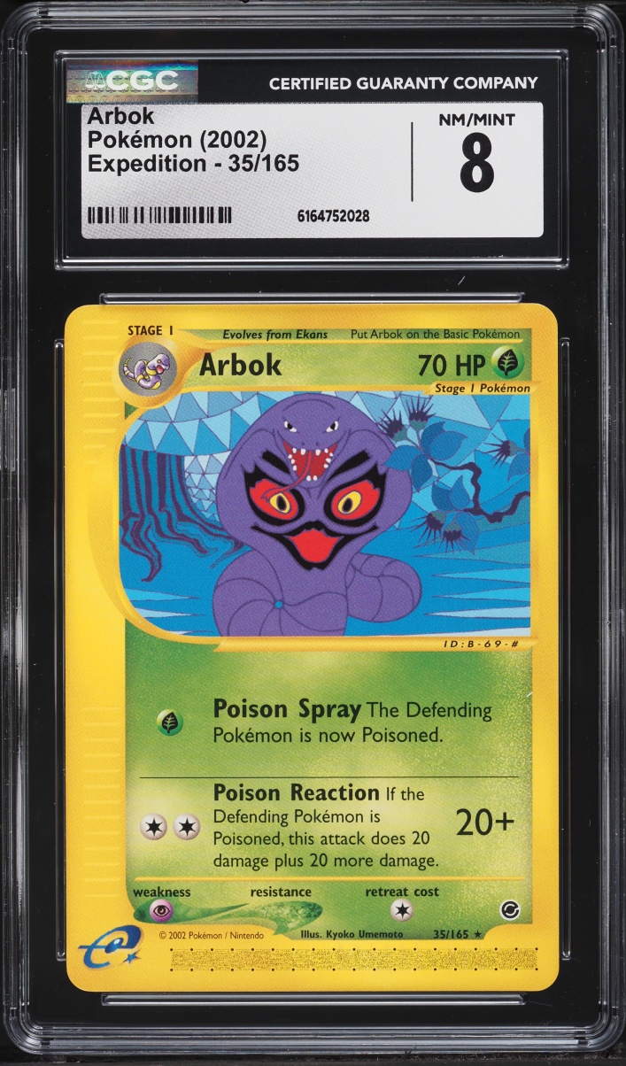 2002 Pokemon Expedition Arbok #35 CGC 8 NM-MT