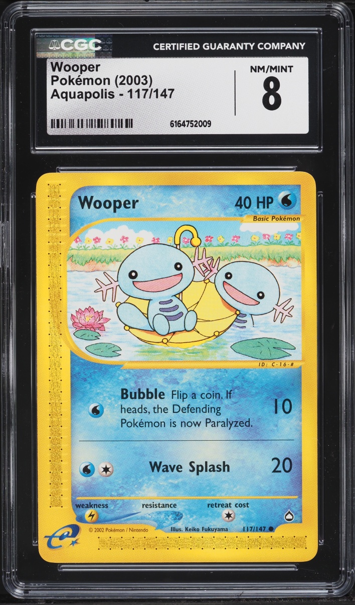 2003 Pokemon Aquapolis Wooper #117 CGC 8 NM-MT