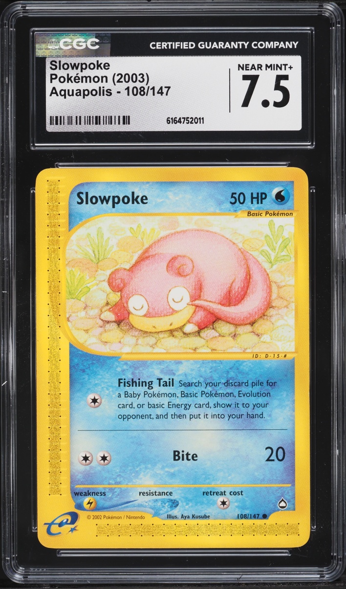 2003 Pokemon Aquapolis Slowpoke #108 CGC 7.5 NRMT+