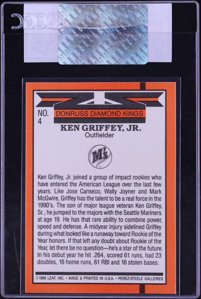 1990 Donruss Ken Griffey Jr. #4 CGC AUTH