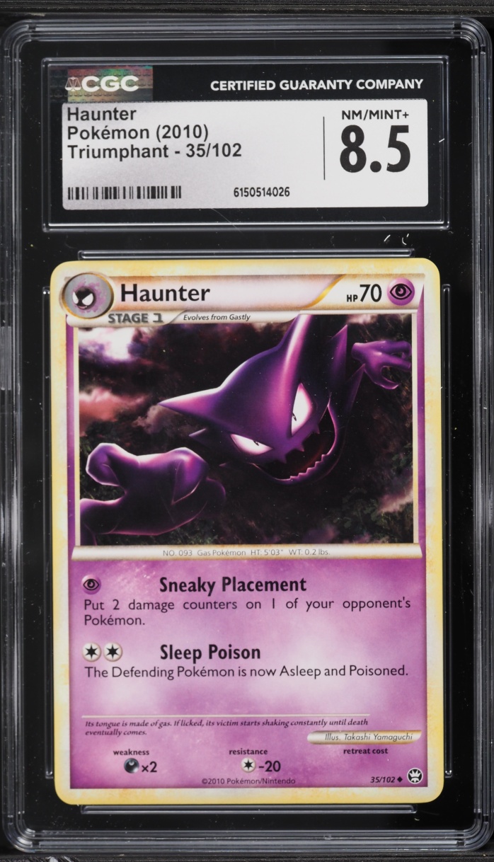 2010 Pokemon HeartGold & SoulSilver Triumphant Haunter #35 CGC 8.5 NM-MT+