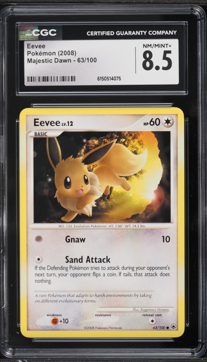 2008 Pokemon Diamond & Pearl Majestic Dawn Eevee #63 CGC 8.5 NM-MT+