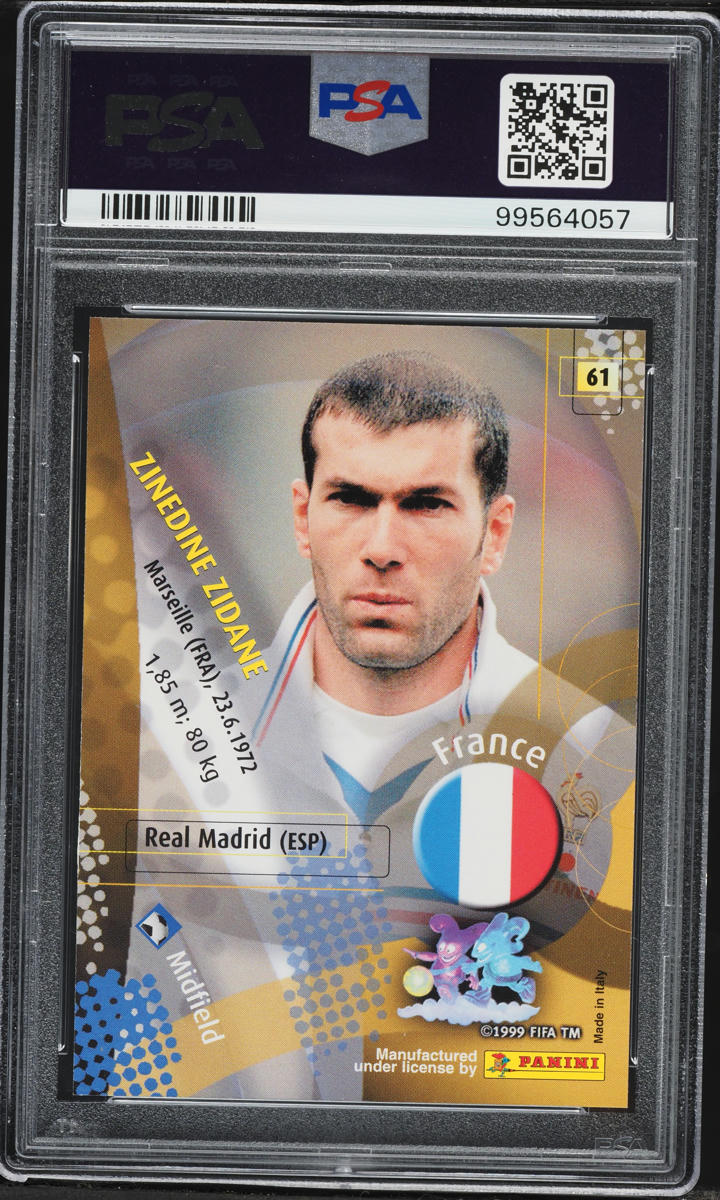 2002 Panini World Cup Korea Japan Zinedine Zidane #61 PSA 9 MINT