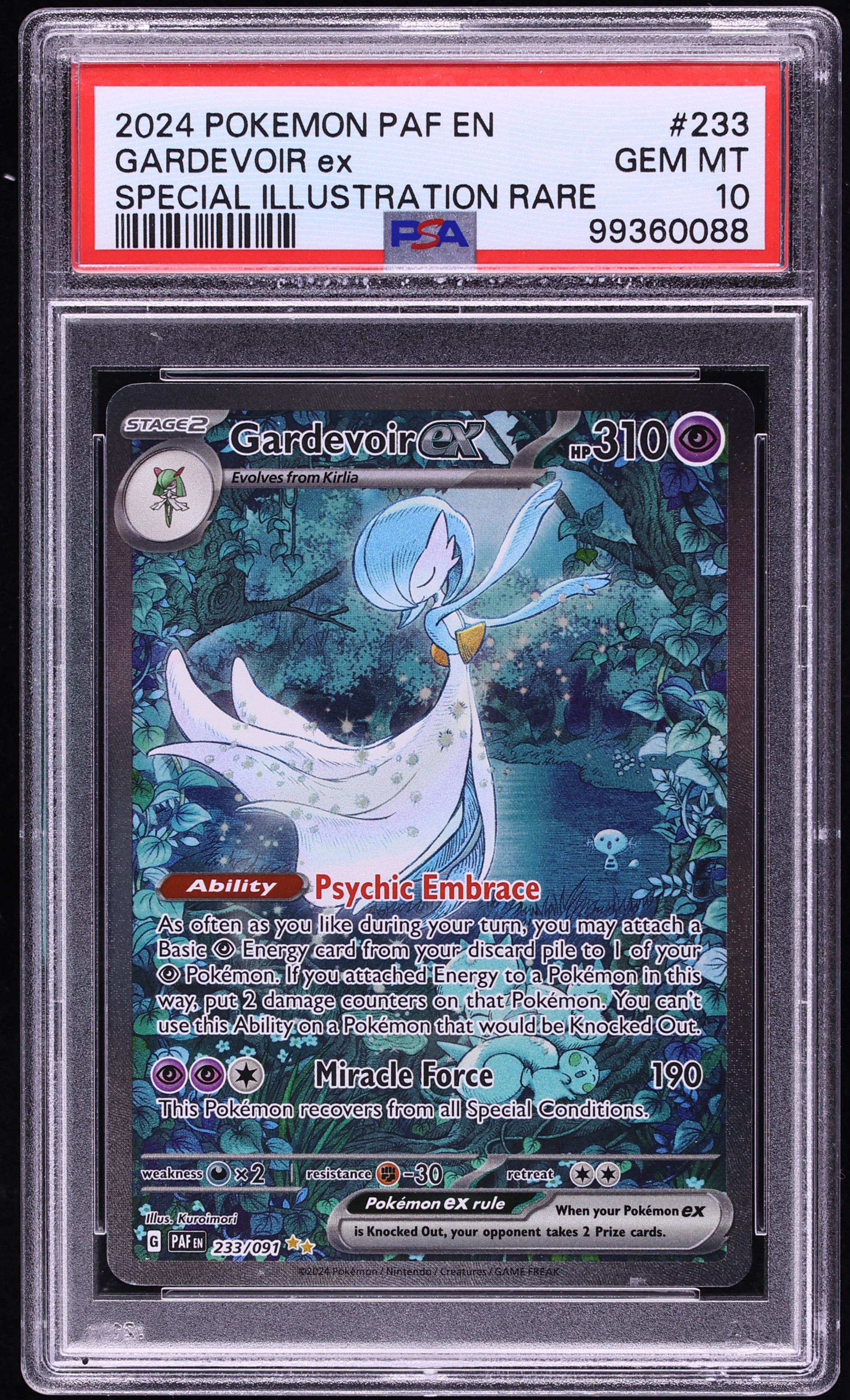 2024 Pokemon Scarlet & Violet Paldean Fates SIR Gardevoir ex #233 PSA 10 GEM MINT