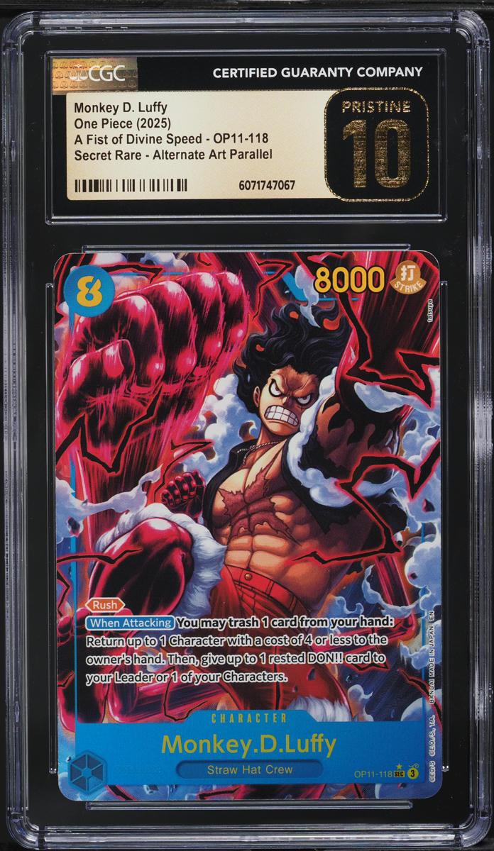 2025 One Piece A Fist Of Divine Speed Alt Art Monkey D. Luffy CGC 10 PRISTINE