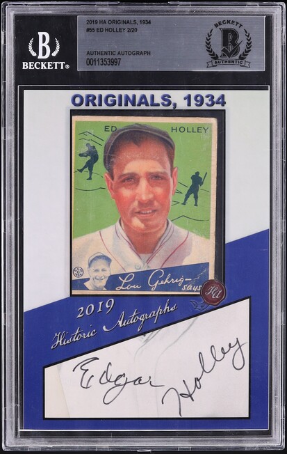2019 HA Originals '34 Ed Holley AUTO /20 #54 BSA BGS AUTH on Fanatics ...