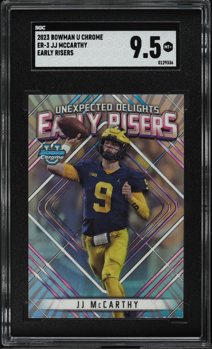 2023 Bowman Chrome University Early Risers JJ McCarthy ROOKIE #ER-3 SGC 9.5
