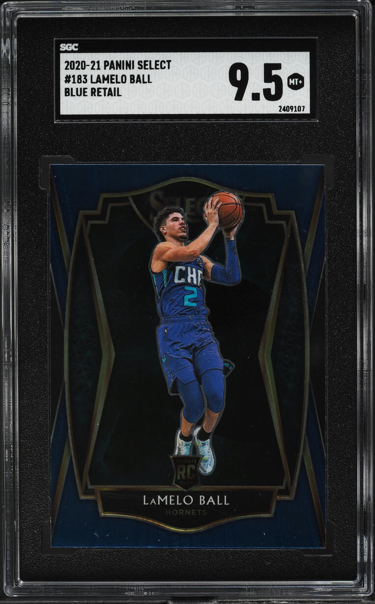 2020 Select Premier Level Blue Retail LaMelo Ball ROOKIE #183 SGC 9.5 MINT+