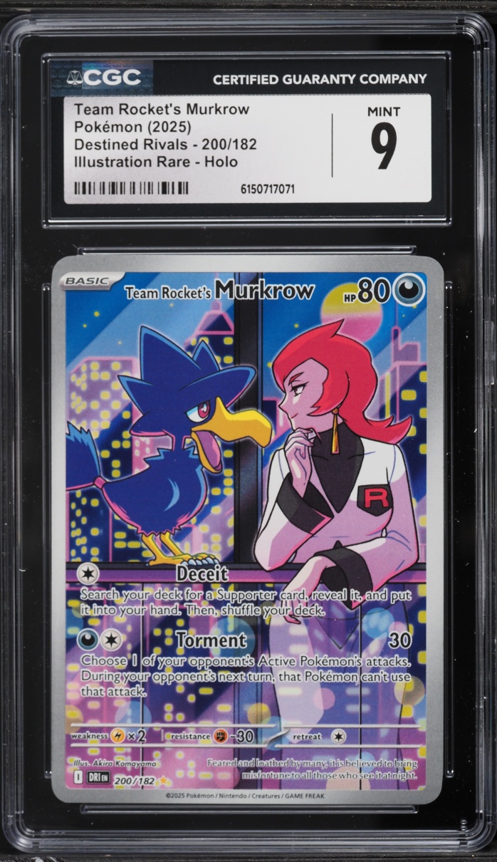 2025 Pokemon Scarlet & Violet Destined Rivals IR Team Rocket's Murkrow #200 CGC 9 MINT