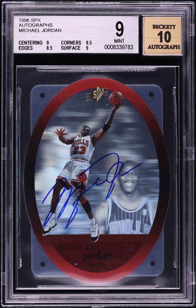 1996 SPx Basketball Michael Jordan AUTO #8 BGS 9 MINT